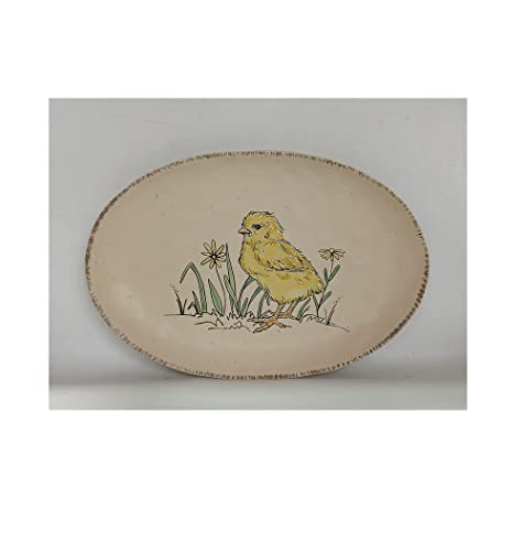 Blue Sky Clayworks 75808 Chickadee Spring Oval Platter, 12-inch Length