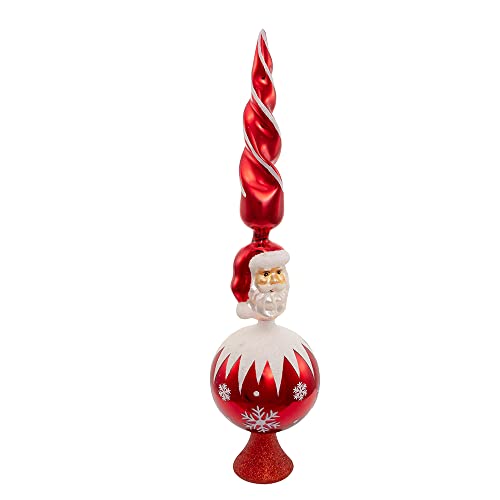 Kurt Adler GG0676 15.75" Red Santa Glass Treetop
