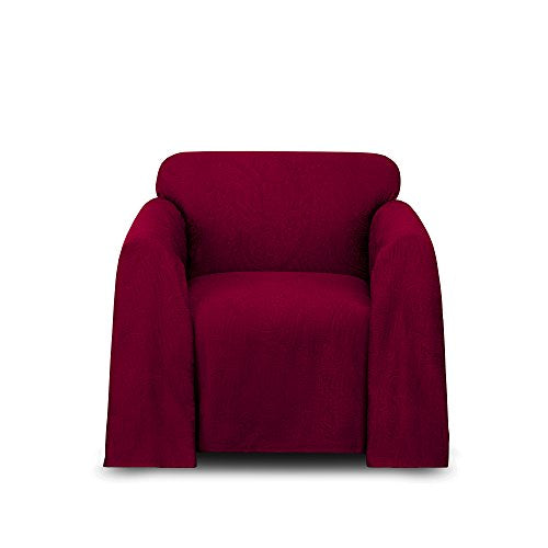 Belle Maison Stylemaster Alexandria Furniture Throw, Chair, Burgundy