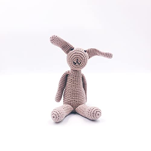 Pebble 200-175 My First Bunny Rattle, 8-inch Length, Taupe