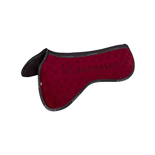 Acavallo Silicon Grip Close Spine Free Contact and Memory Foam Half Saddle Pad, Medium, Wine, Horse Equipment Accessories