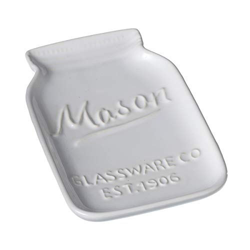 Midwest CBK 6" White Ceramic Mason Jar Trinket Dish