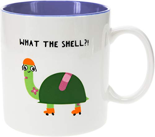 Pavilion Gift Company 26109 Shell-17oz Turtle Humorous Bone China Coffee Cup Mug, 17oz, Blue