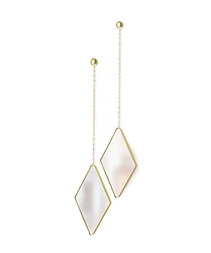 Umbra Dima, Set of 3, Trio Mirrors Apartment Decor/Wall Art, Matte Brass
