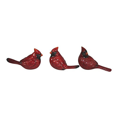 Comfy Hour Winter Holiday Home Collection Standing Cardinals Figurine Set of 3, Ideal Christmas Decoration, Polyresin