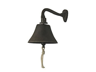 Hampton Iron Cast Iron Hanging Ship's Bell 6" - Vintage Cast Iron Decoration - Metal Wall De