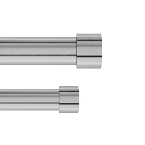 Umbra Cappa Double Curtain Rod - Modern Telescopic Curtain Rod 120-180 Nickel / Steel