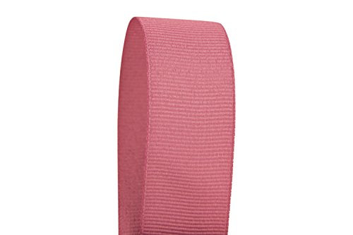 Ribbon Bazaar Solid Grosgrain Ribbon Woven Ribbed Texture - 100% Polyester Ribbon for Gift Wrapping, Home Decor, Bouquets, Cake Decorating & More - 7/8 inch Rosy Mauve 50 Yards