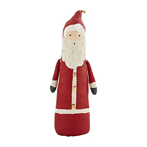 Mud Pie Christmas Santa Table Dcor Sitter, Medium, 12" x 3.5" Diameter, Red