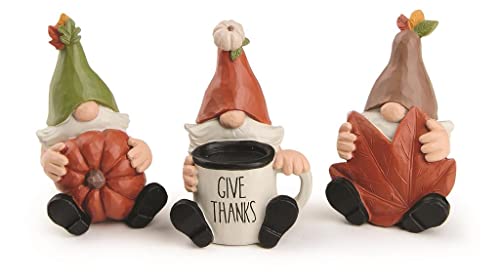 Blossom Bucket 226-13436 Fall Gnome Figurines, Set of 3