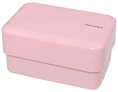 Bento Nibble Box, Eco-Friendly Lunch Box Made in Japan, BPA and Reed Free, 100% Recycle Plastic Bottle Use, Microwave and Dishwasher Safe, Takenaka Bento Box (Candy Pink *Band: Orange)