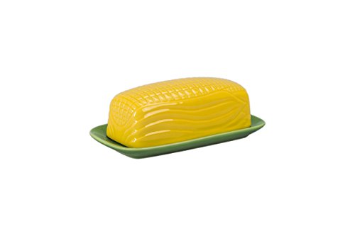 BIA Cordon Bleu Corn Covered Butter Dish, Green/Yellow