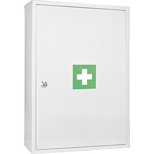 Barska Key Lock Wall Mount Large Security Magnet Erase Pad, Shelf, Stickers medical cabinet, White