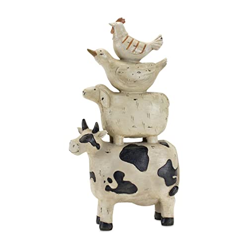 Melrose 85069 Farm Animal Stack Figurine, 11.5-inch Height, Resin