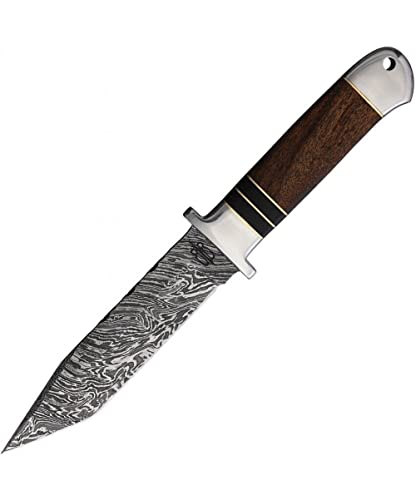 BnB Knives Buck n Bear Custom Handmade Walnut Wood Damascus Steel Hunting Tanto Knife