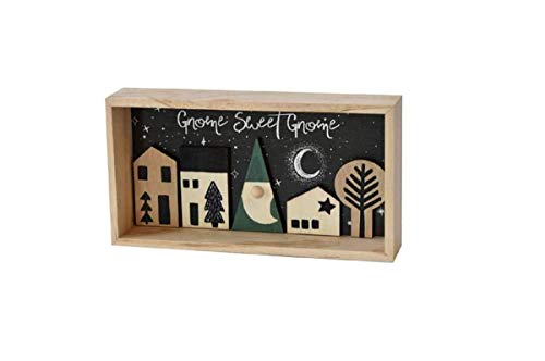 Ganz MX180832 Gnome Sweet Gnome Village Scene Shadow Box, 8-inch Width, Wood and Plywood