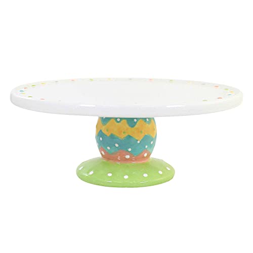 Transpac A5081Easter Dottie Cake Stand, 8.25-inch Width, Dolomite