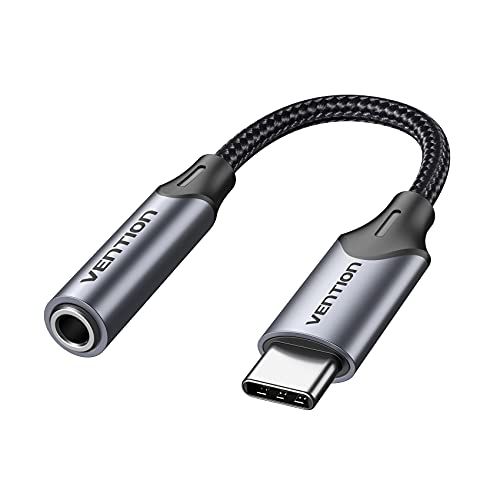 USB Type C to 3.5mm Headphone Jack Adapter,VENTION USB C to Aux Audio Dongle Cable with DAC Chip Compatible with iPad Pro Pixel 2 XL Samsung Galaxy S21 S20 Ultra S20+ Note 20 10 S10