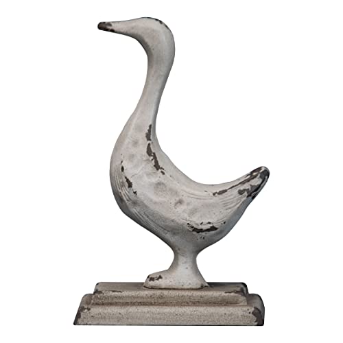 Foreside Home & Garden Goose Figure White Metal