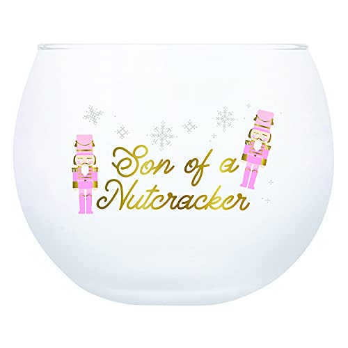 Creative Brands Slant Collections Holiday Roly Poly Cocktail Glass, 13-Ounce, Son Of A Nutcracker