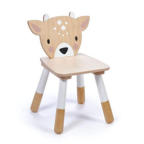 Tender Leaf Toys - Forest Table and Chairs Collections - Adorable Kids Size Art Play Game Table and Chairs - Made with Premium Materials and Craftsmanship for Children 3+ (Forest Deer Chair)
