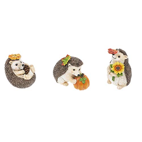 Ganz ER62959 Fall Hedgehog Figurines, 5.25-inch Height, Set of 3, Multicolor, Resin and Polyresin