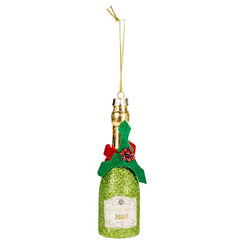RAZ Imports 4222881 Champagne 2022 Ornament, 5-inch Height, Glass