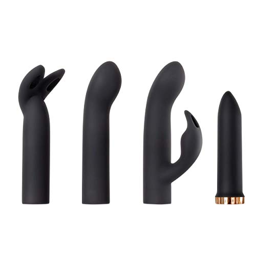 Evolved Love Is Back Four Play Set - Bullet Vibe with 3 Sleeves for G-spot,and Clitoral, Dual Stimulation - Black