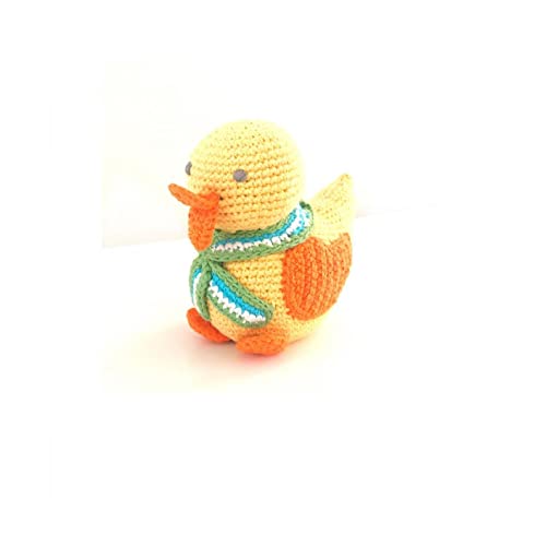 Pebble | Handmade Duck Rattle - Yellow | Crochet | Fair Trade | Pretend | Imaginative Play | Machine Washable