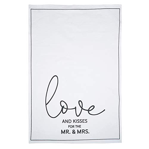 Creative Brands Santa Barbara Design Studio Newlywed Tea Towel with Gift Box (Love and Kisses for The Mr. & Mrs.)