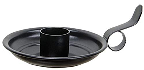 CWI Black Vintage Farmhouse Courting Style Taper Candle Candleholder | 5 inch | Primitive Style Candle Holder