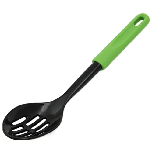 Chef Craft Basic Nylon Slotted Spoon, 11.5 inch, Green/Black
