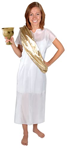 Beistle Toga Set, One Size Fits Most White/Gold 16.8 x 8.8 x 0.8 inches