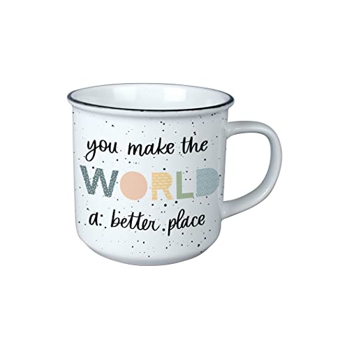Carson Home, Decorative Vintage Mug for Coffee Latte Tea Hot Cocoa, Ideal Gift, Microwave and Dishwasher Safe, Better Place Vintage Mug 13oz