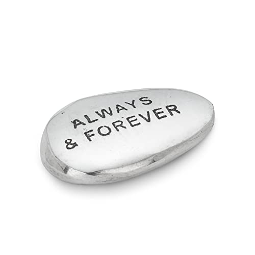 Abbott Collection  30-ALU-198 Engraved Pebble-Always & Forever, Silver