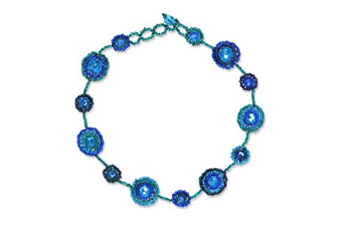 Bamboo Trading Company PSC025 Peaceweavers Collection Planetary Blue Choker, Adjustable
