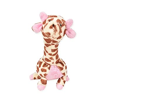 CocoTherapy Oscar Newman Giraffe Safari Baby Pipsqueak Toy, 7-inch Length, Pink