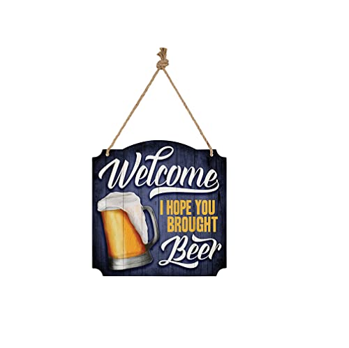 Carson 24324 Welcome Beer Metal Wall Decor, 12-inch Square