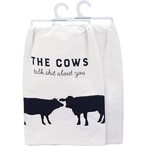 Primitives by Kathy 113589 Kitchen Towel The Cows Talk About You, Cotton