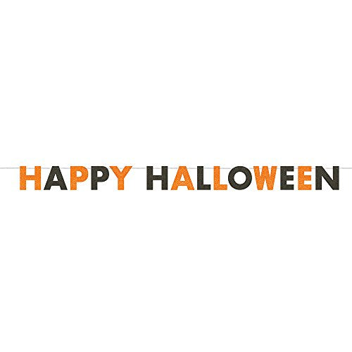 Unique Industries Unique 63495 HAPPY HALLOWEEN Glitter Banner 1 ct 9 ft