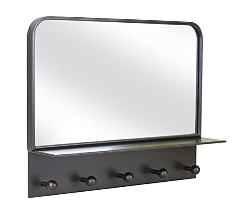 Melrose 82202 Metal and Glass Wall Mirror with Pegs, 24-inch Height