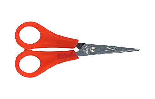 HyGloss Armada Art Art Snippy Easy Grip Scissors Comfortable Handles, Stainless Steel Blades, Reusable Vinyl Bag for Safe Storage-for Kids‚Äô Arts & Crafts-Pointed Tip Blades-5-Inches-Orange-1 Pair