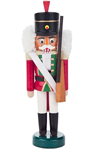 Alexander Taron 071-105 Dregeno Mini Nutcracker - Soldier with Rifle - 5.75" H x 1.75" W x 1.25", White