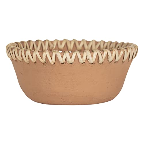 Foreside Home & Garden Terracotta & Cane Weave Bowl