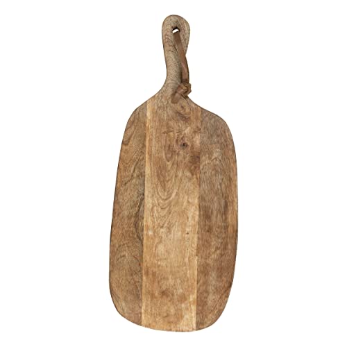 Foreside Home & Garden Natural Wood & Leather Small Cutting Board