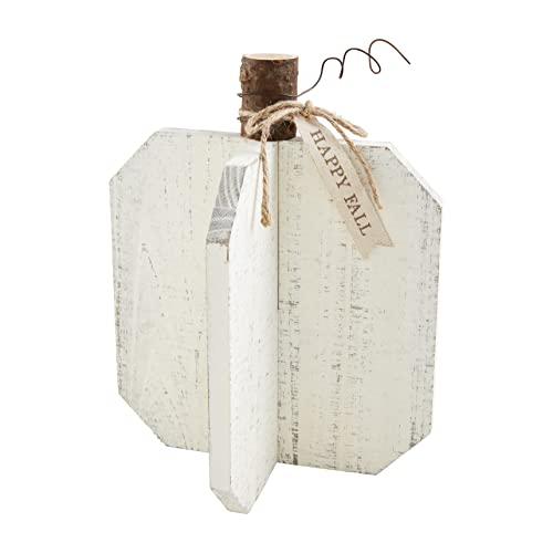 Mud Pie Wood Pumpkin, 11" x 9" Dia, Large