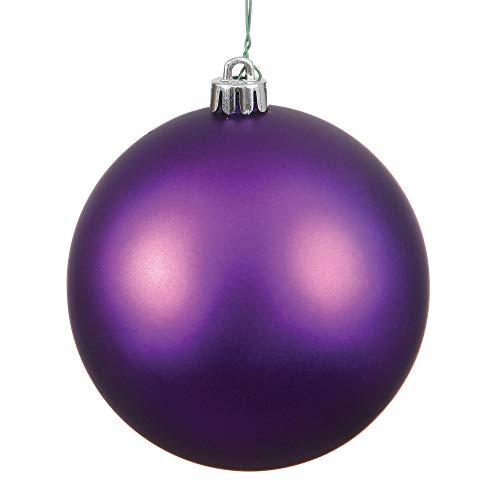 Vickerman 6" Plum Matte Ball Ornament, 4 per Bag