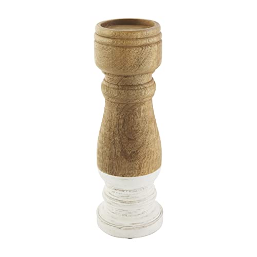 Mud Pie Colorblock Candlestick, 12.5" x 4"Dia, Medium