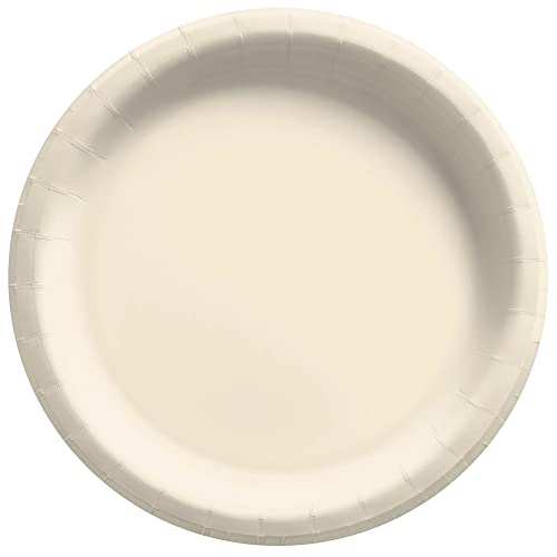 Amscan Big Party Pack Paper Dessert Plates, 6 3/4", Vanilla Creme