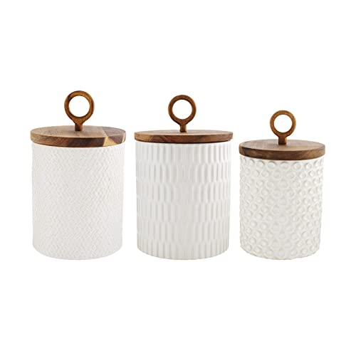 Mud Pie  Stoneware Canister Set, 10.75-inch